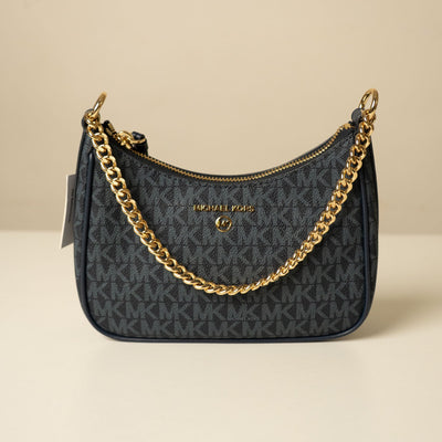 Michael Kors Heritage Blue Jet Set Charm Logo Medium Shoulder Bag