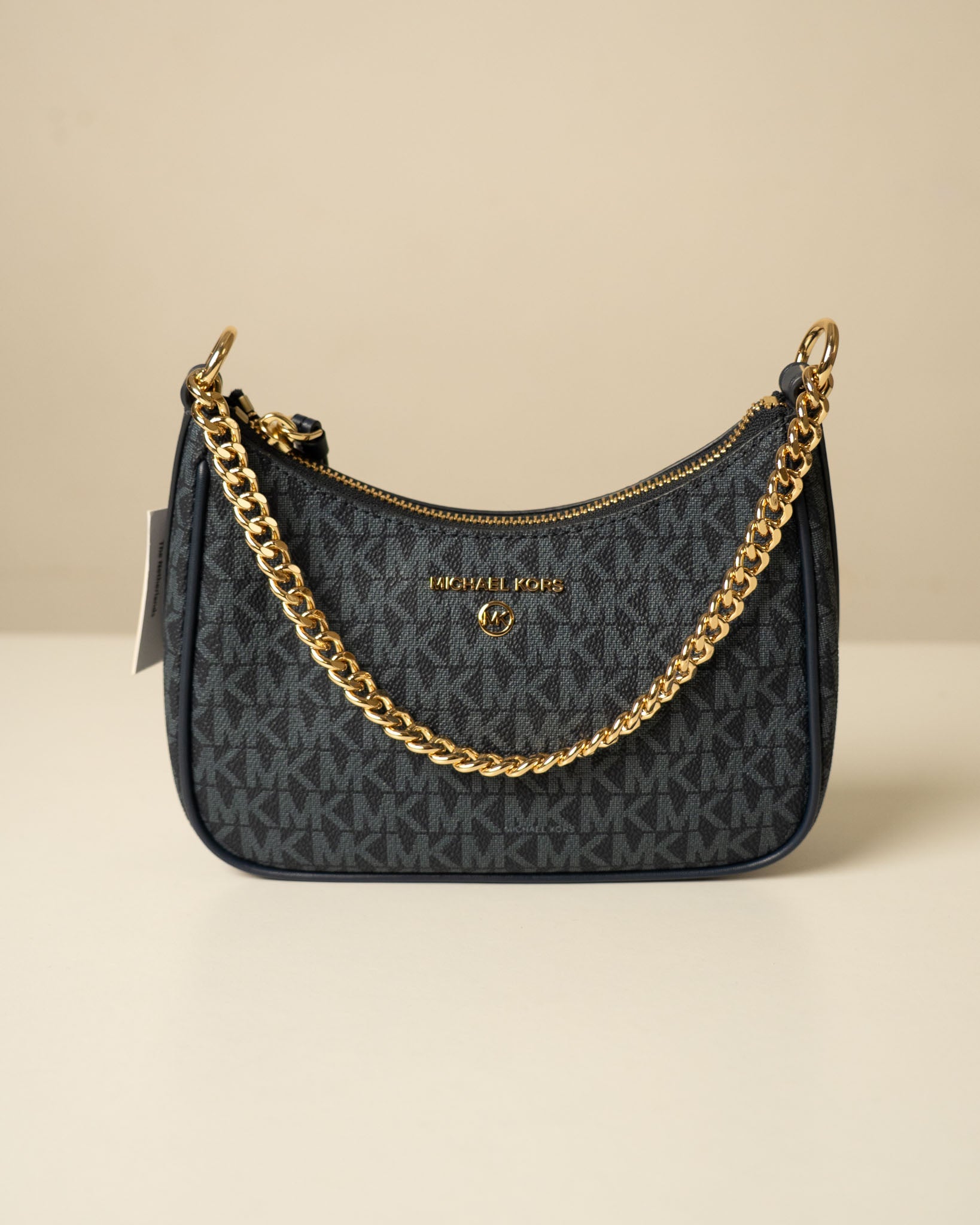 Michael Kors Heritage Blue Jet Set Charm Logo Medium Shoulder Bag