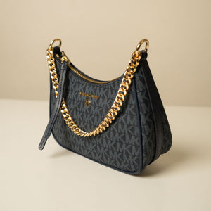 Michael Kors Heritage Blue Jet Set Charm Logo Medium Shoulder Bag