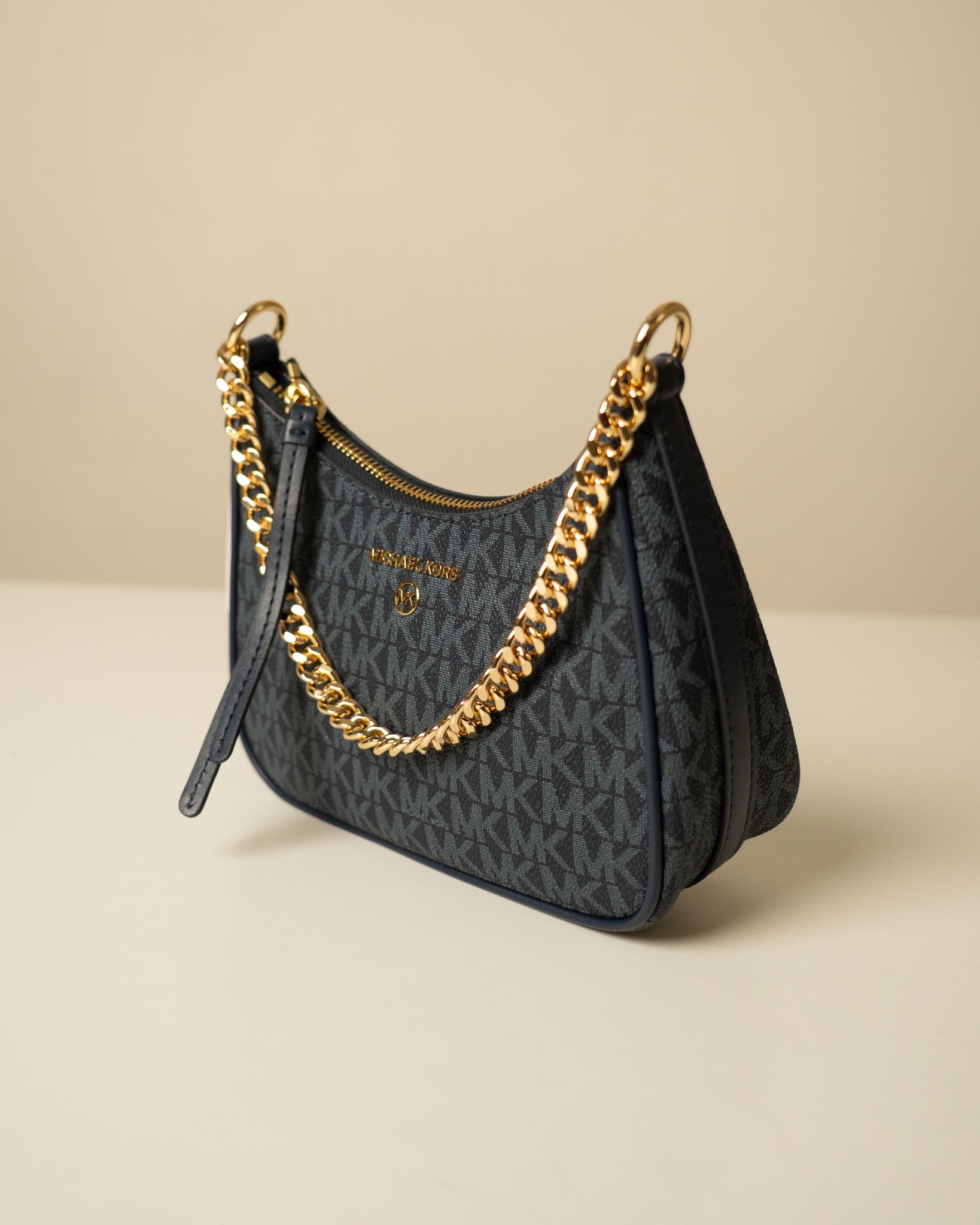 Michael Kors Heritage Blue Jet Set Charm Logo Medium Shoulder Bag