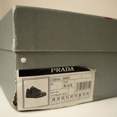 Prada Downtown Leather 'Black Patent' Sneakers