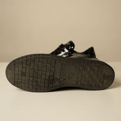Prada Downtown Leather 'Black Patent' Sneakers