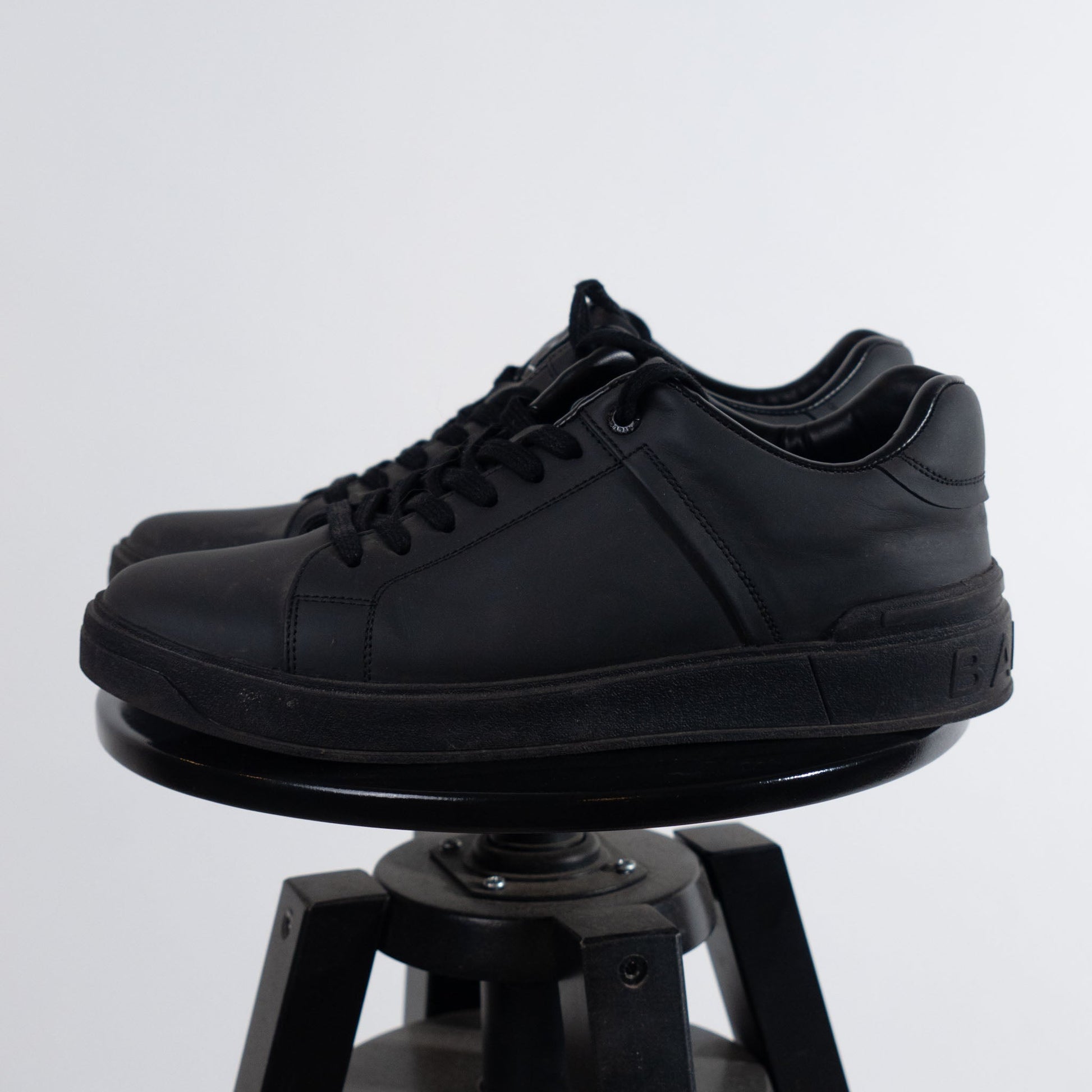 Balmain B-Court Trainers In Calfskin