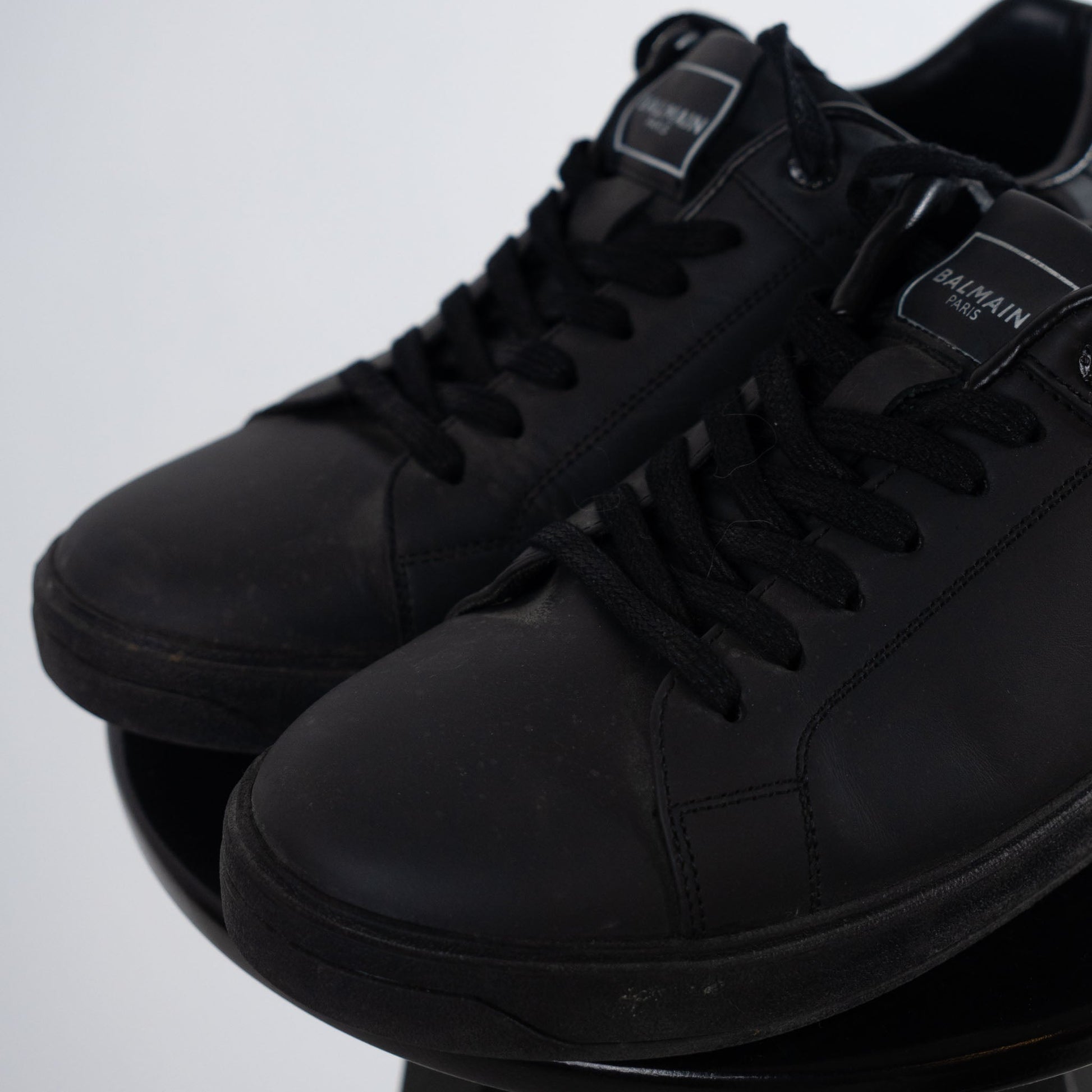 Balmain B-Court Trainers In Calfskin