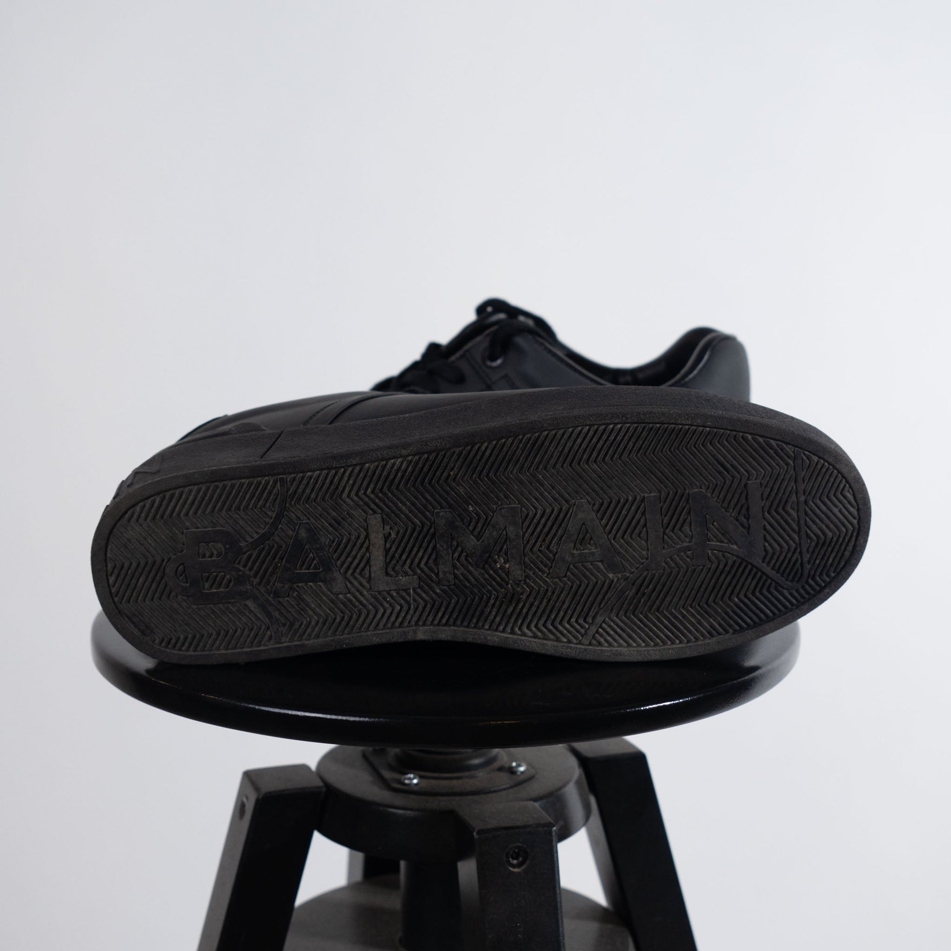 Balmain B-Court Trainers In Calfskin
