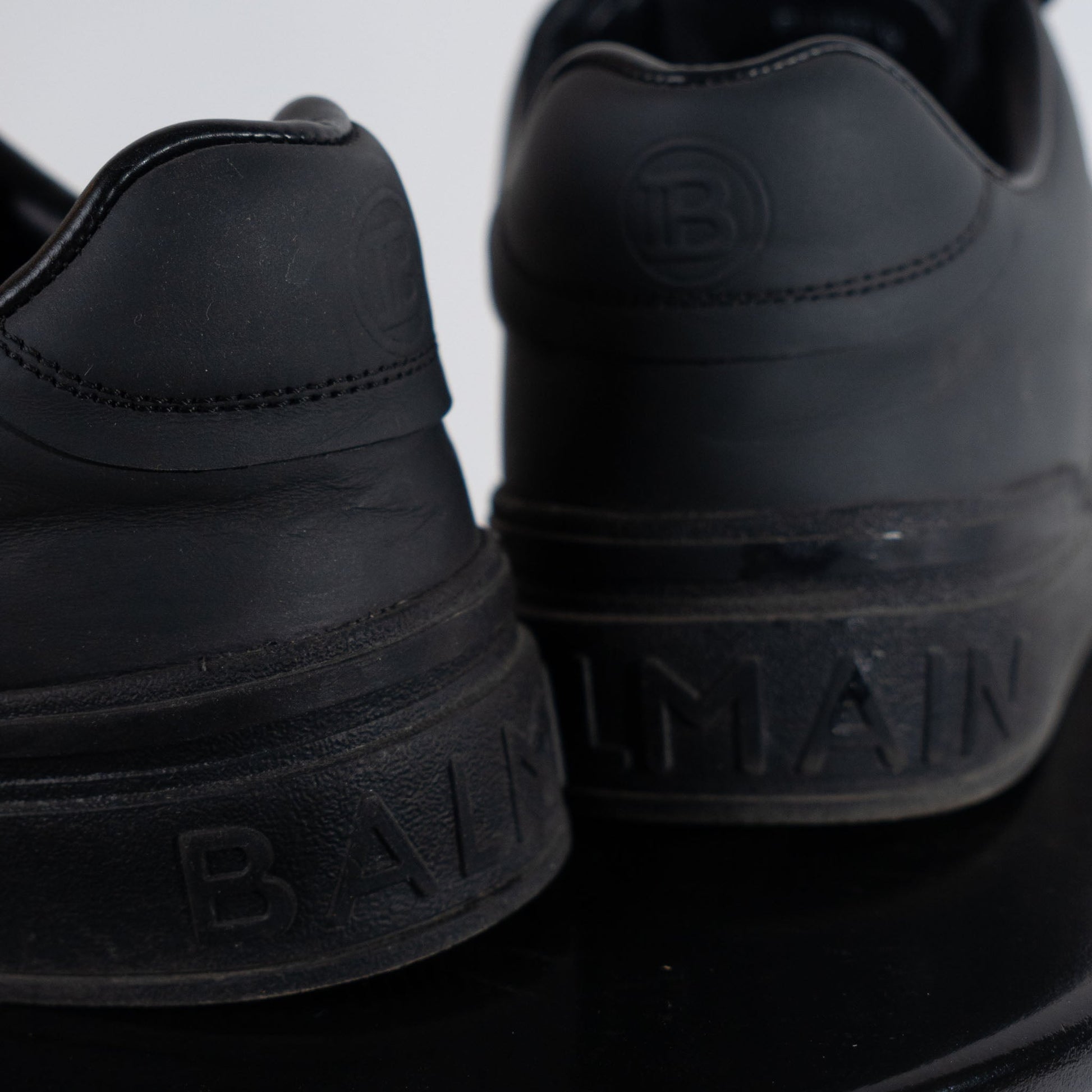 Balmain B-Court Trainers In Calfskin