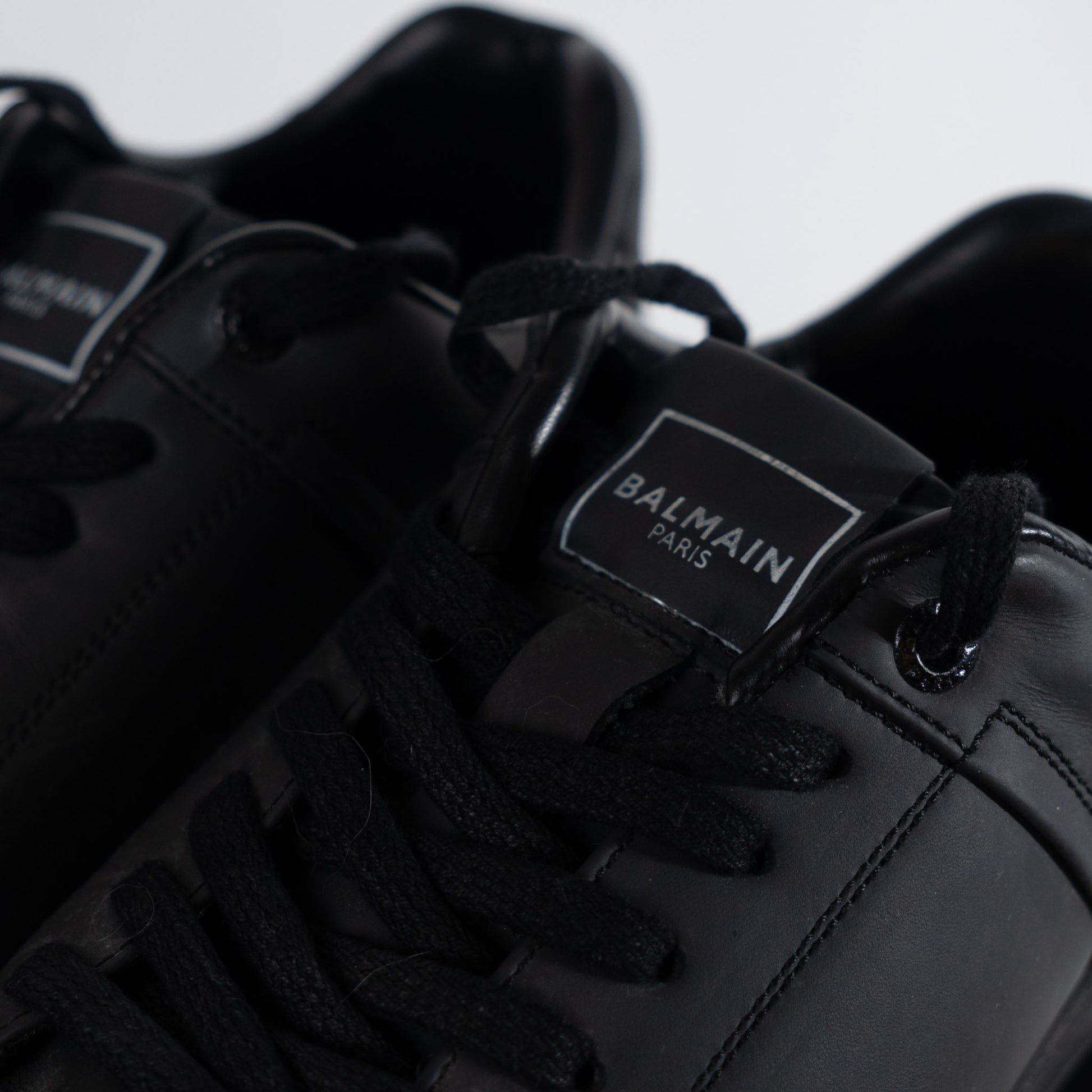 Balmain B-Court Trainers In Calfskin