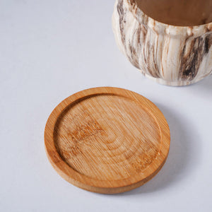 Cinzia Marble Patterned Planter With Coaster