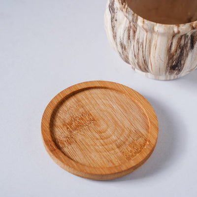 Cinzia Marble Patterned Planter With Coaster