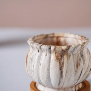 Cinzia Marble Patterned Planter With Coaster