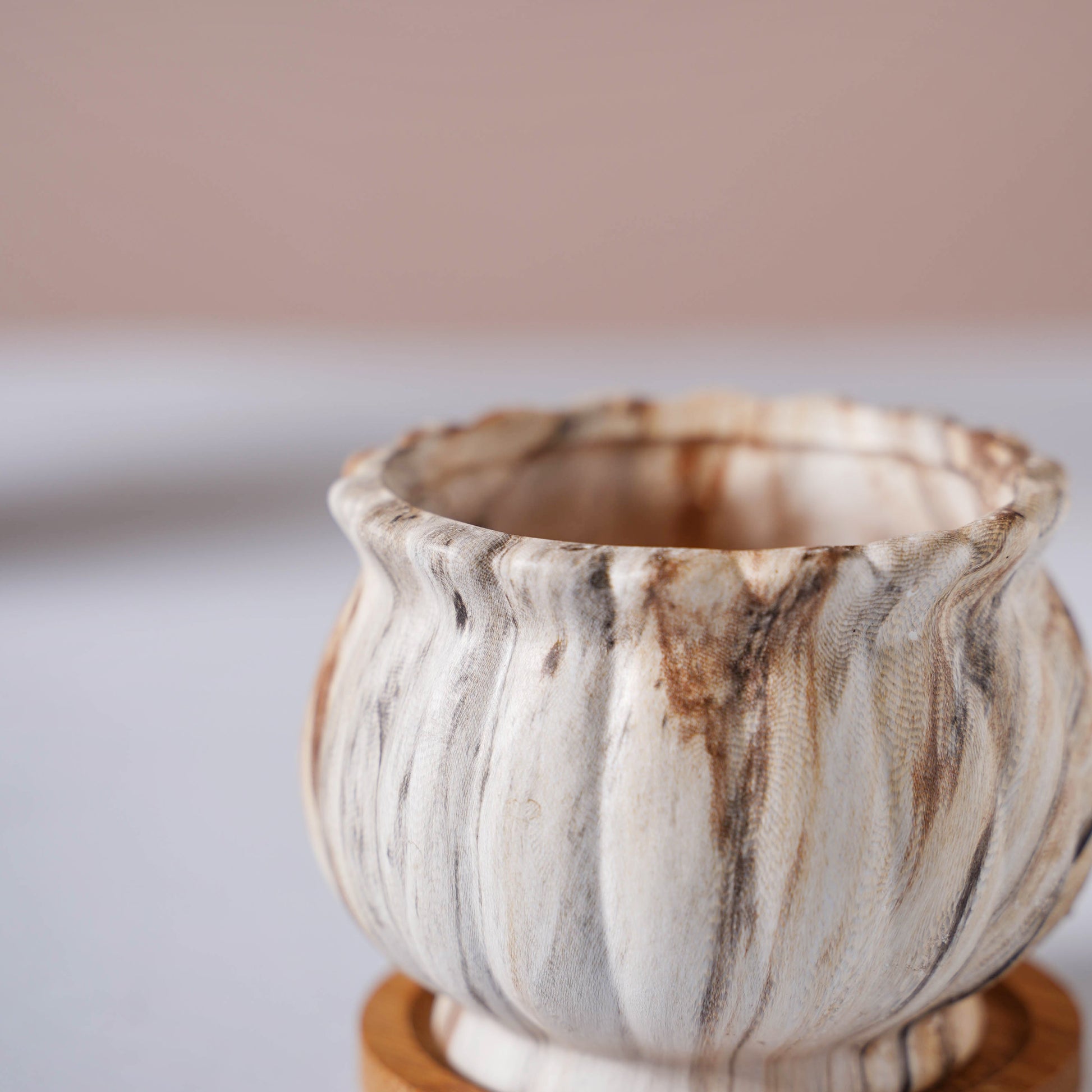 Cinzia Marble Patterned Planter With Coaster