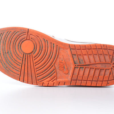 Nike Air Jordan 1 Mid SE Metallic Electro Orange And White Sneakers
