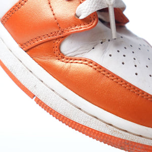 Nike Air Jordan 1 Mid SE Metallic Electro Orange And White Sneakers