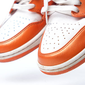 Nike Air Jordan 1 Mid SE Metallic Electro Orange And White Sneakers