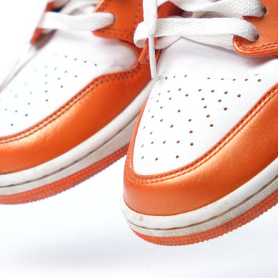 Nike Air Jordan 1 Mid SE Metallic Electro Orange And White Sneakers