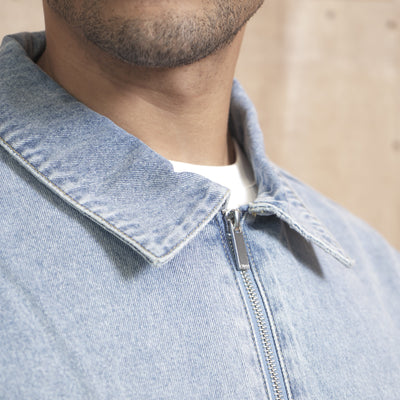 CAPO Denim Washed Blue Zip-Up Jacket