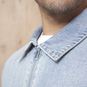 CAPO Denim Washed Blue Zip-Up Jacket