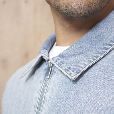 CAPO Denim Washed Blue Zip-Up Jacket
