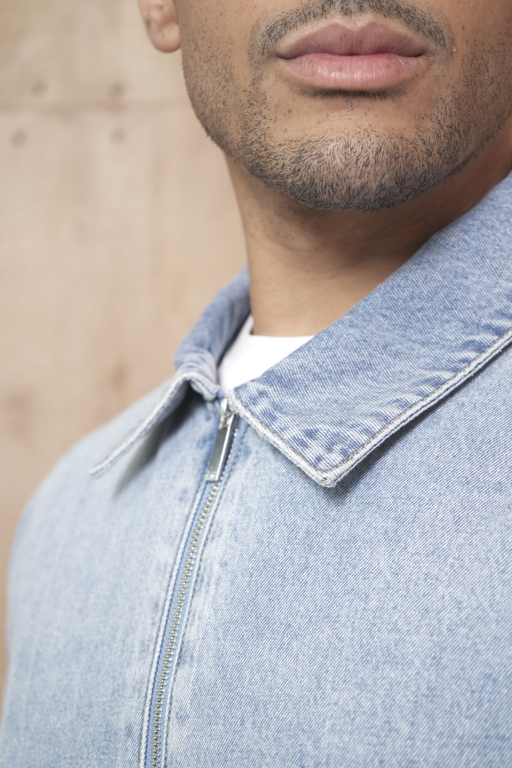 CAPO Denim Washed Blue Zip-Up Jacket
