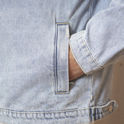 CAPO Denim Washed Blue Zip-Up Jacket