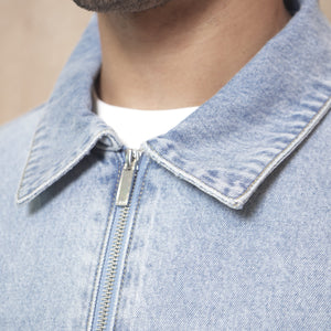 CAPO Denim Washed Blue Zip-Up Jacket
