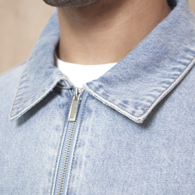 CAPO Denim Washed Blue Zip-Up Jacket