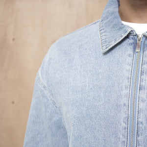 CAPO Denim Washed Blue Zip-Up Jacket