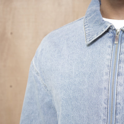 CAPO Denim Washed Blue Zip-Up Jacket