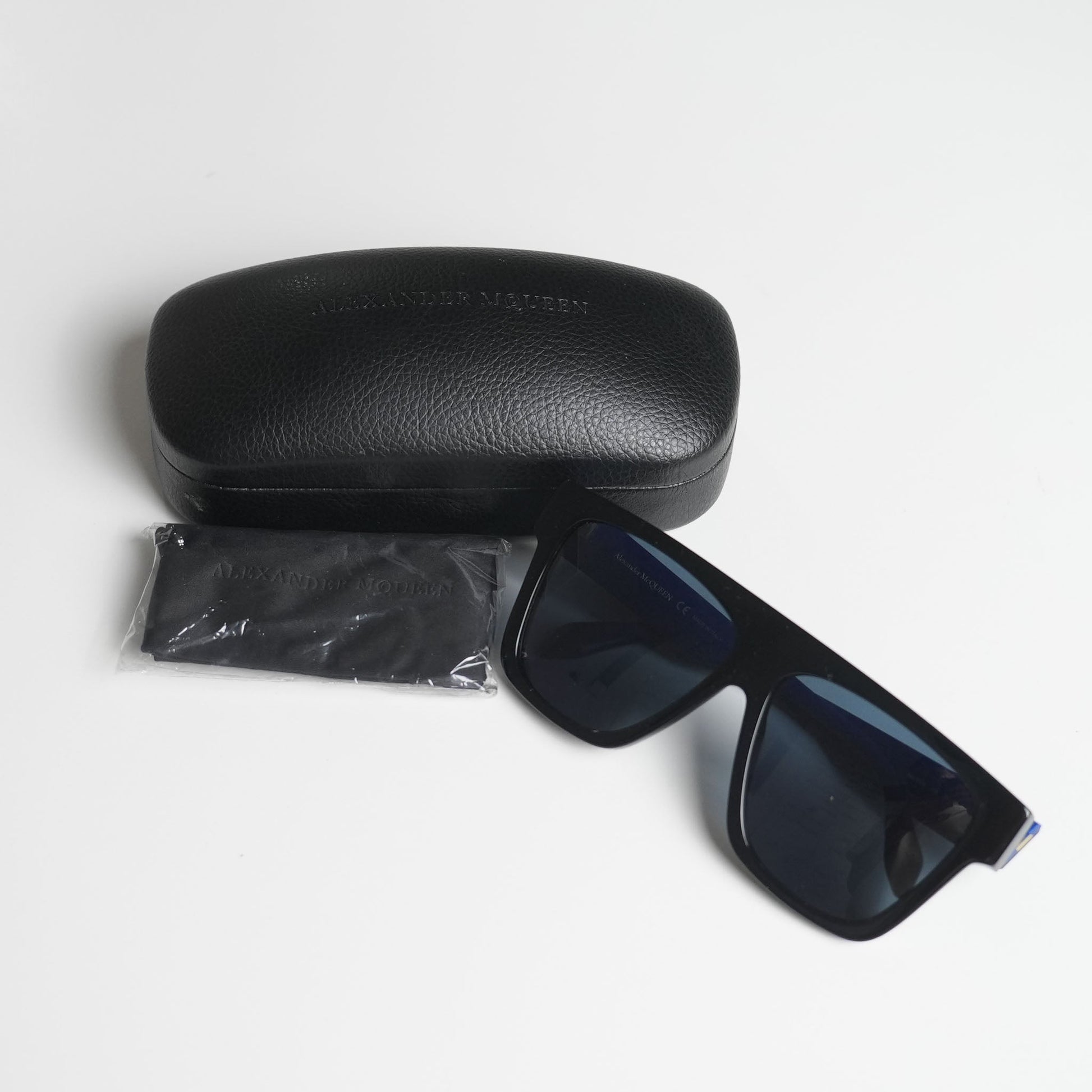 Alexander McQueen Black & Blue Square Sunglasses