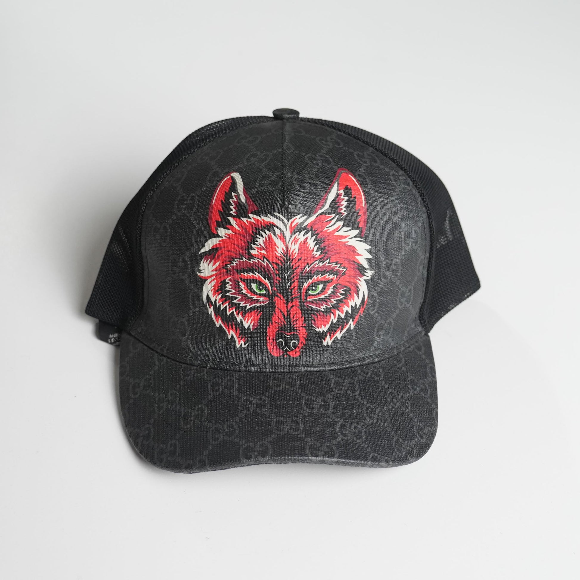 GUCCI Red Wolf Print Cap