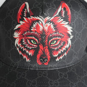 GUCCI Red Wolf Print Cap