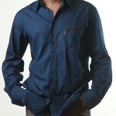 Versace Navy Blue Formal Shirt