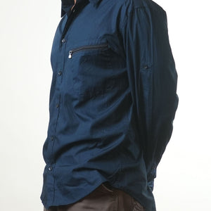 Versace Navy Blue Formal Shirt