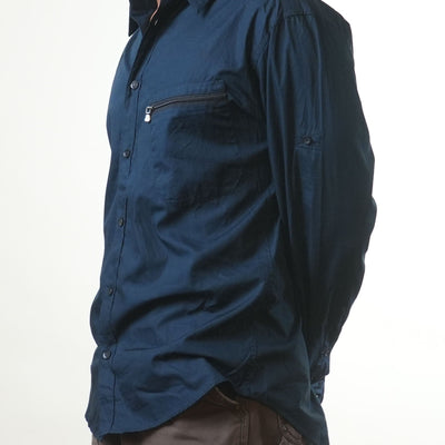 Versace Navy Blue Formal Shirt
