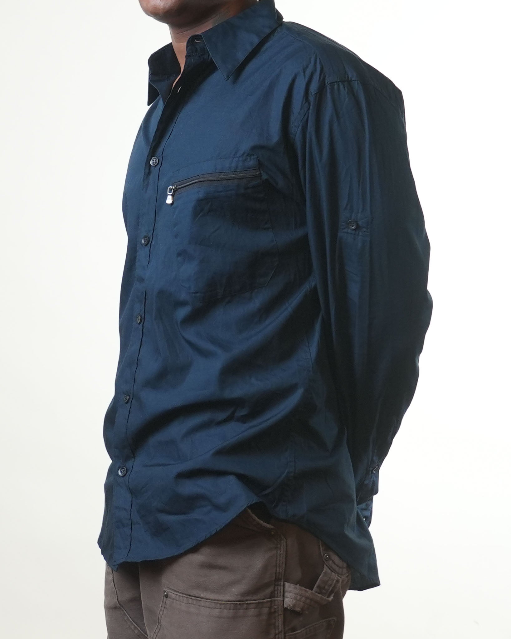 Versace Navy Blue Formal Shirt