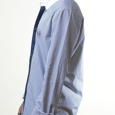The Emperor Blue White Striped Formal Shirt