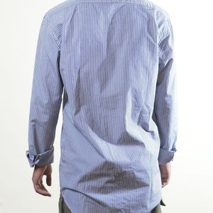 The Emperor Blue White Striped Formal Shirt