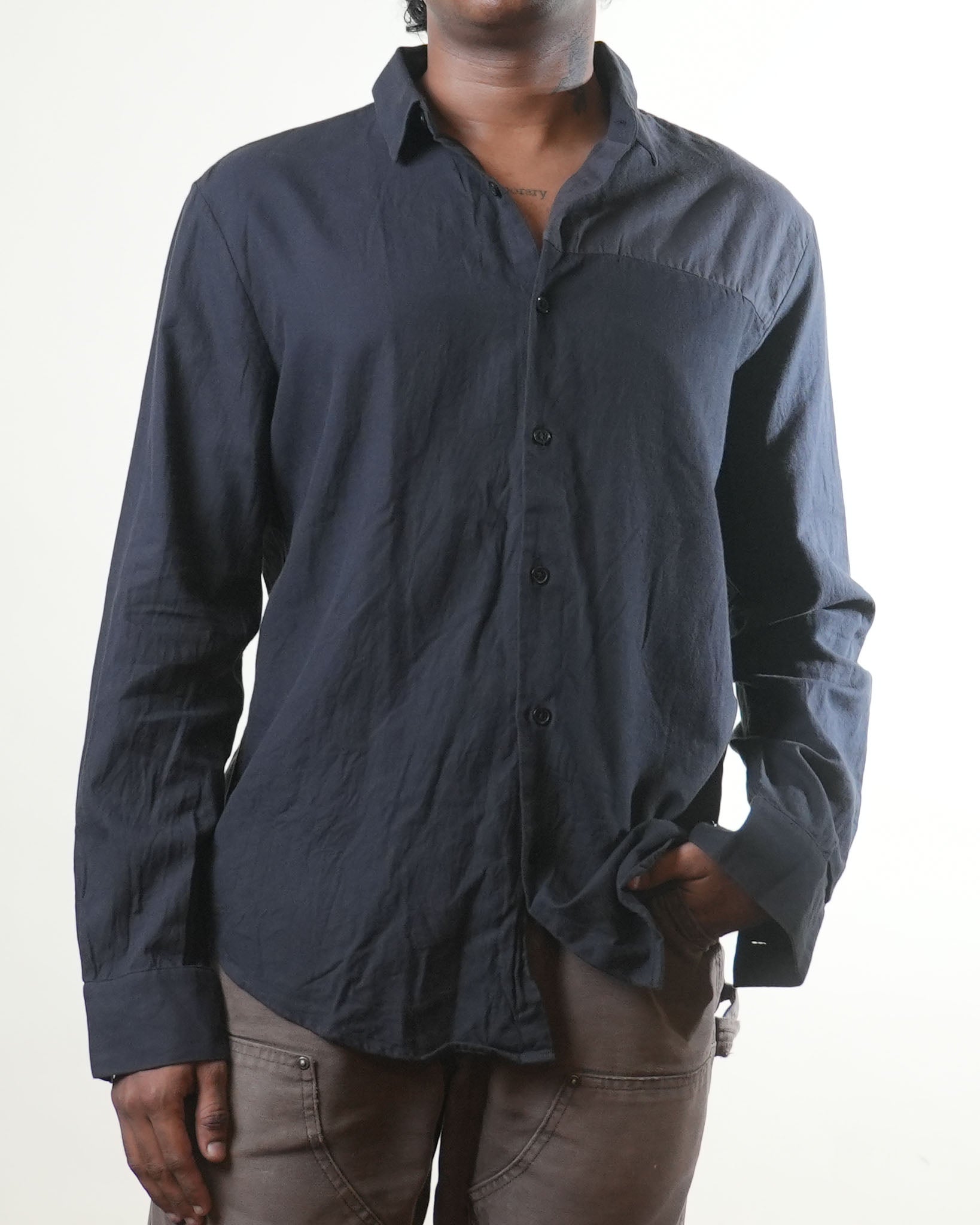 Calvin Klein Black & Grey Colourblocked  Shirt