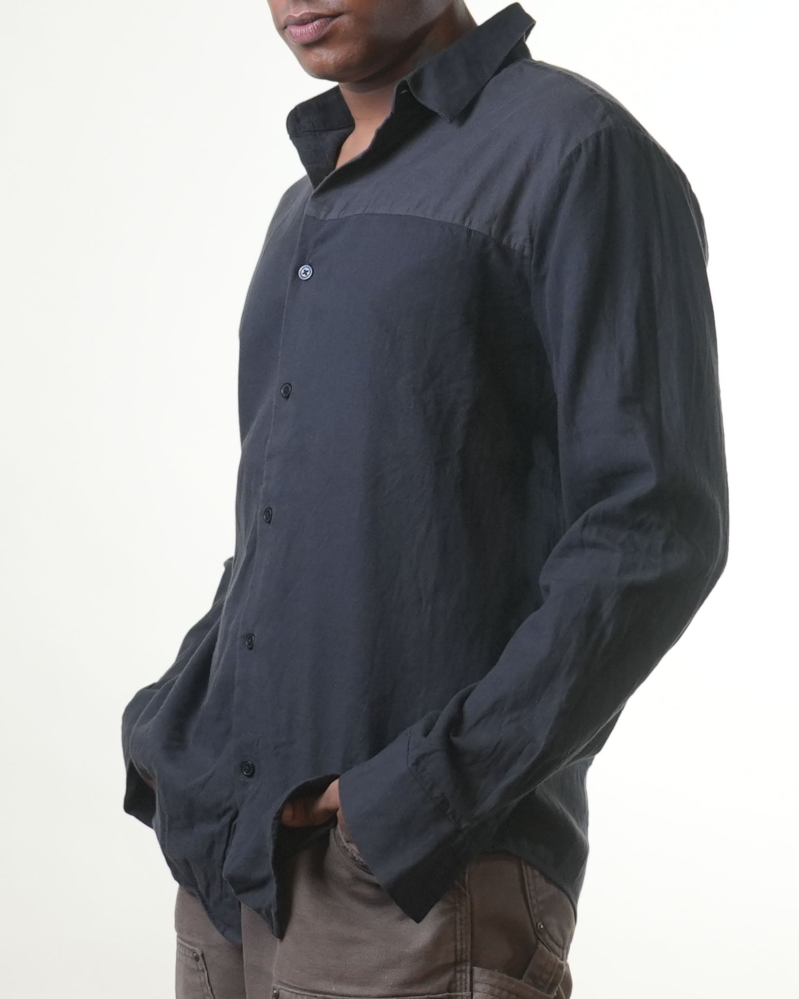 Calvin Klein Black & Grey Colourblocked  Shirt
