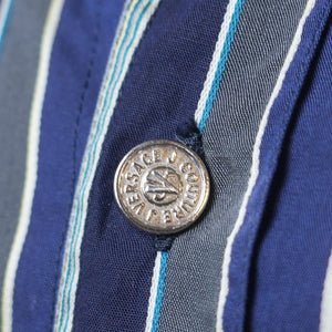 Versace Blue & Grey Striped Shirt
