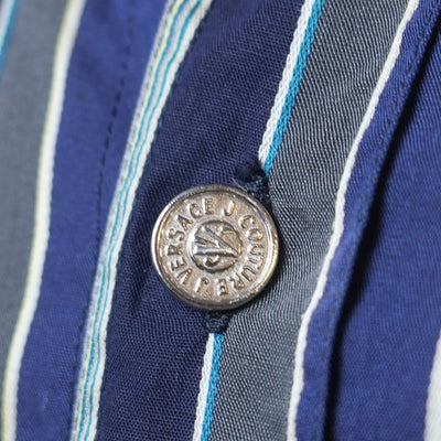 Versace Blue & Grey Striped Shirt