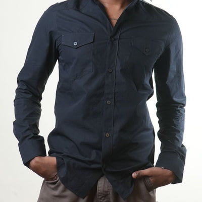 Zara Man Black Cargo Shirt