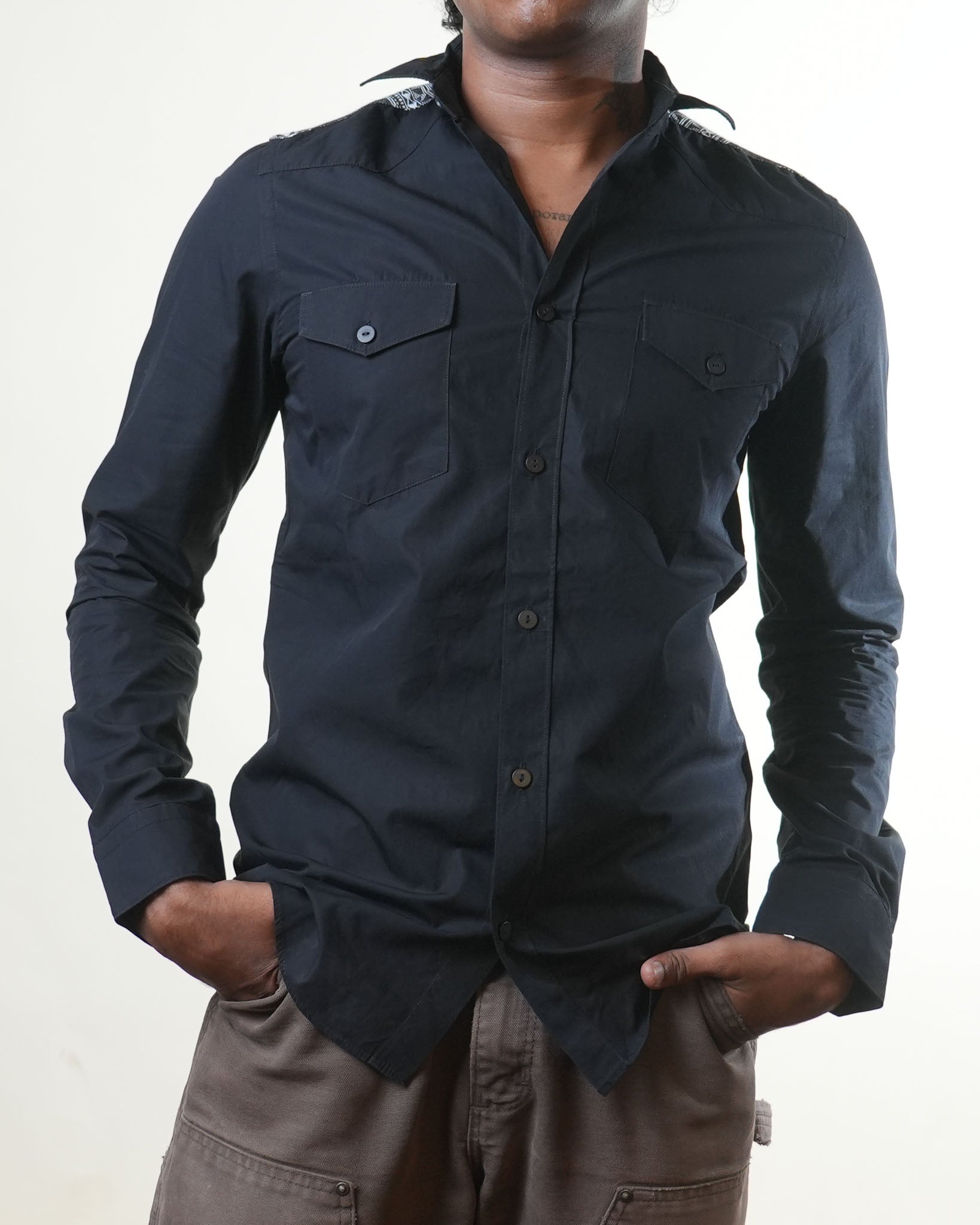 Zara Man Black Cargo Shirt
