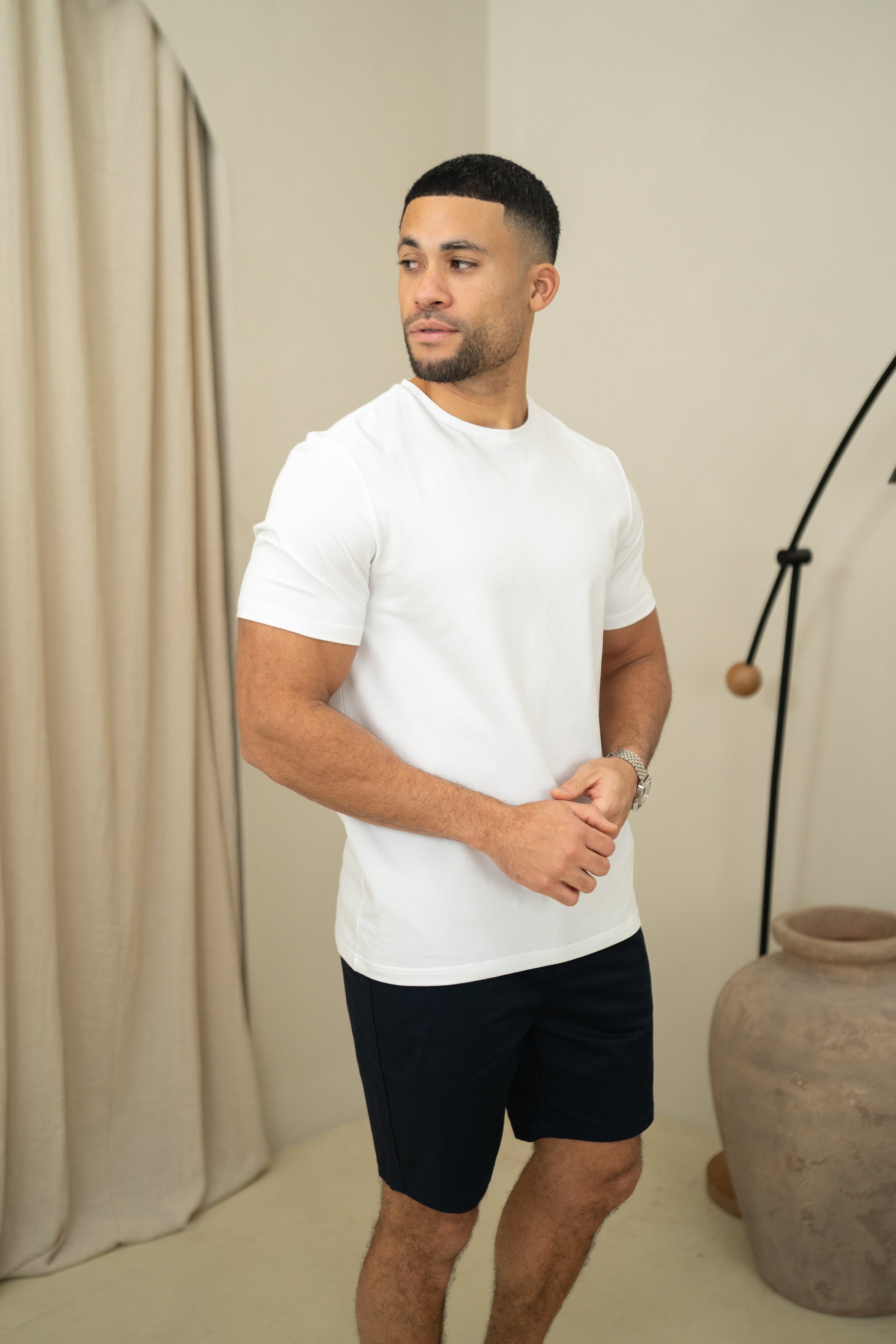 CAPO Chino Side Adjuster Navy Shorts