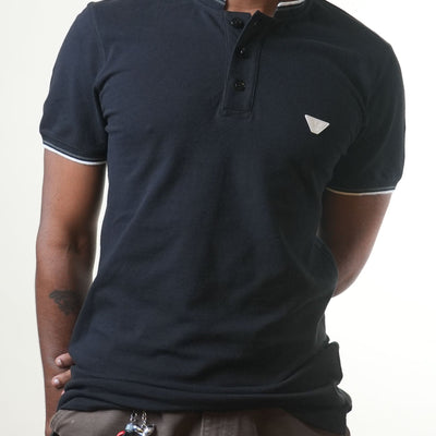 Emporio Armani Black Henleyneck Tshirt