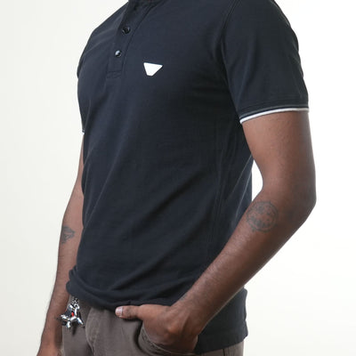Emporio Armani Black Henleyneck Tshirt