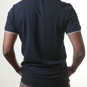 Emporio Armani Black Henleyneck Tshirt