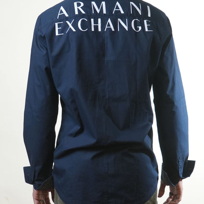 Armani Exchange Navy Blue Regular Shirt