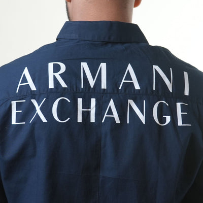 Armani Exchange Navy Blue Regular Shirt
