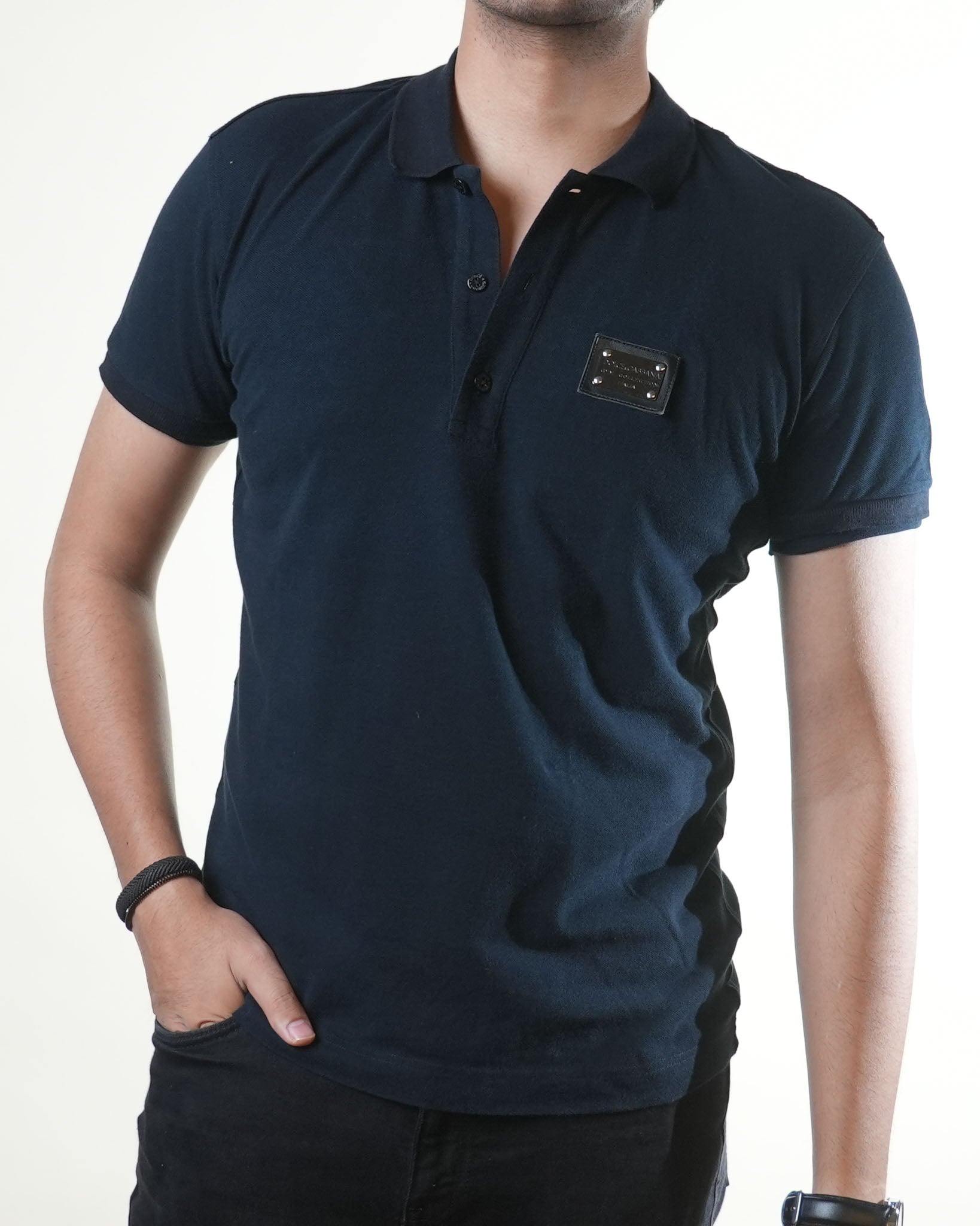 Dolce & Gabbana Navy Blue Polo Tshirt